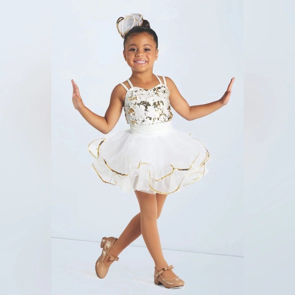 Weissman When Can I See You Again White Tulle Tutu Bodysuit Dress XS Child NWOT